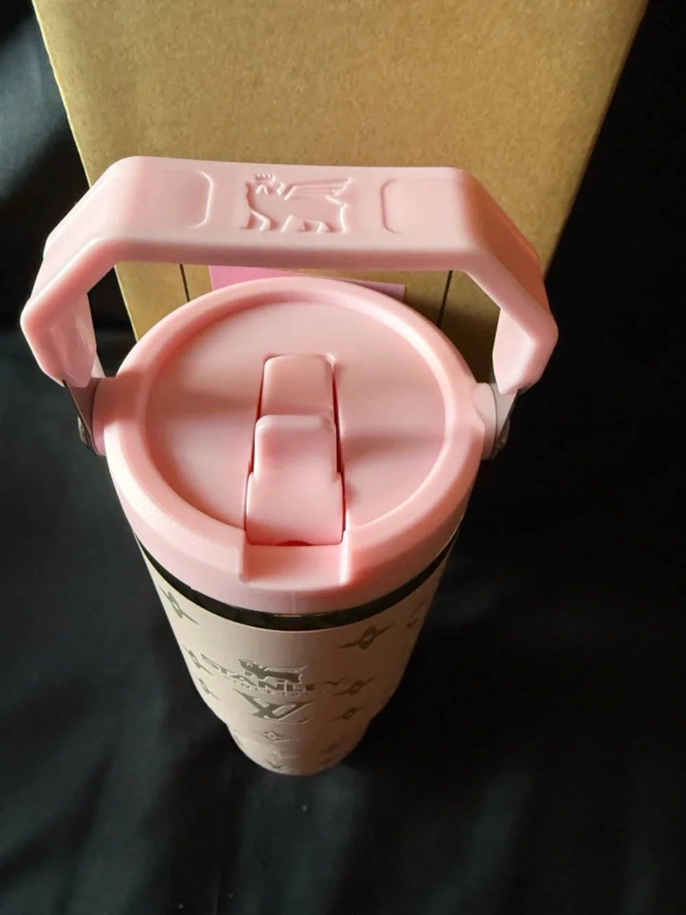 New Stanley 30oz Laser LEngravedV Pink Insulated with Handle Flip Top - Picture 5 of 7